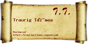Traurig Tímea névjegykártya
